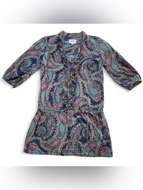 OASIS UK Drop Waist Paisley Tunic / Mini Dress | 10 | Multicolor